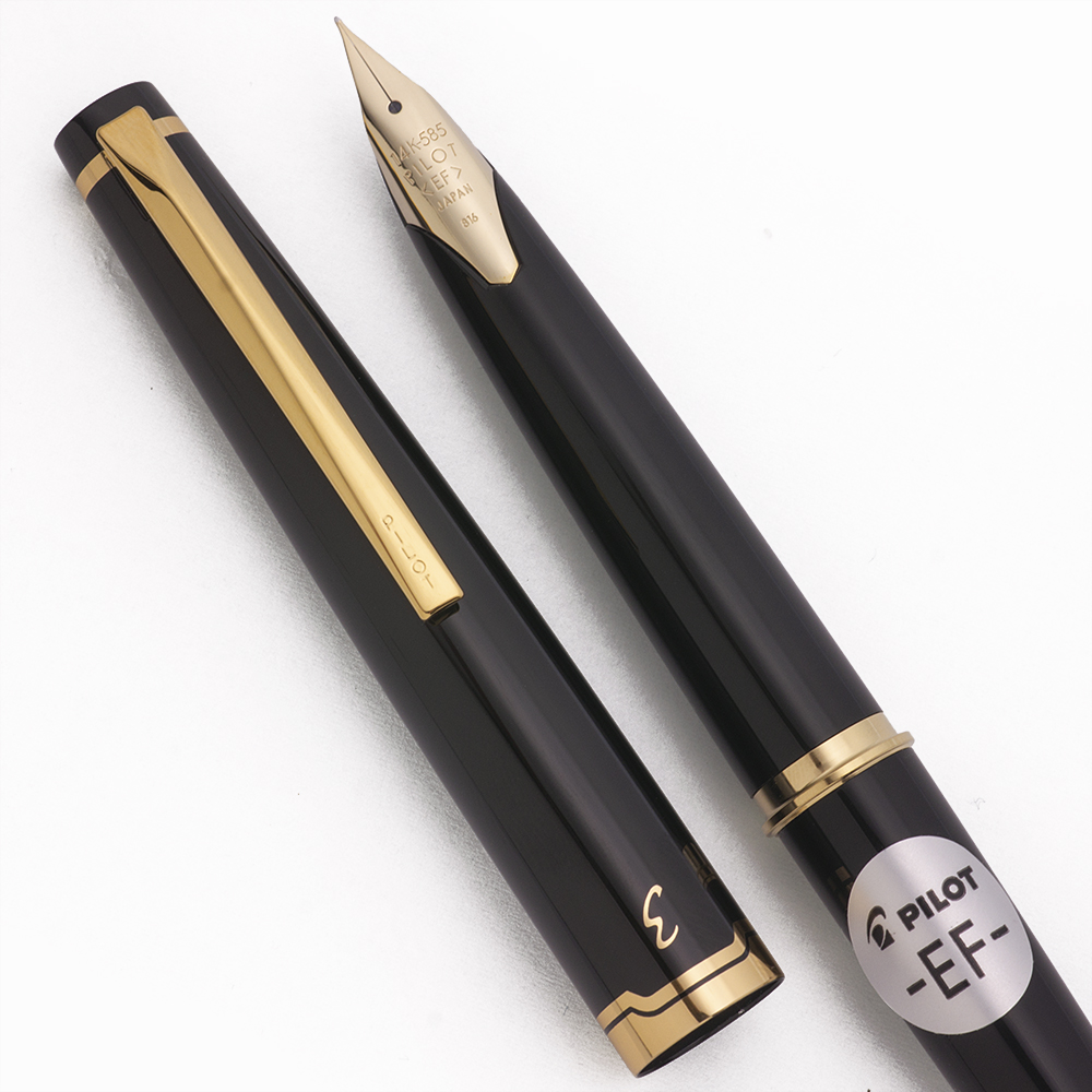 PILOT Elite 万年筆 14K-585 ＜F＞ Pilot Elite 95S Pocket Fountain Pen - Black w/GT, C/C, 14k Gold